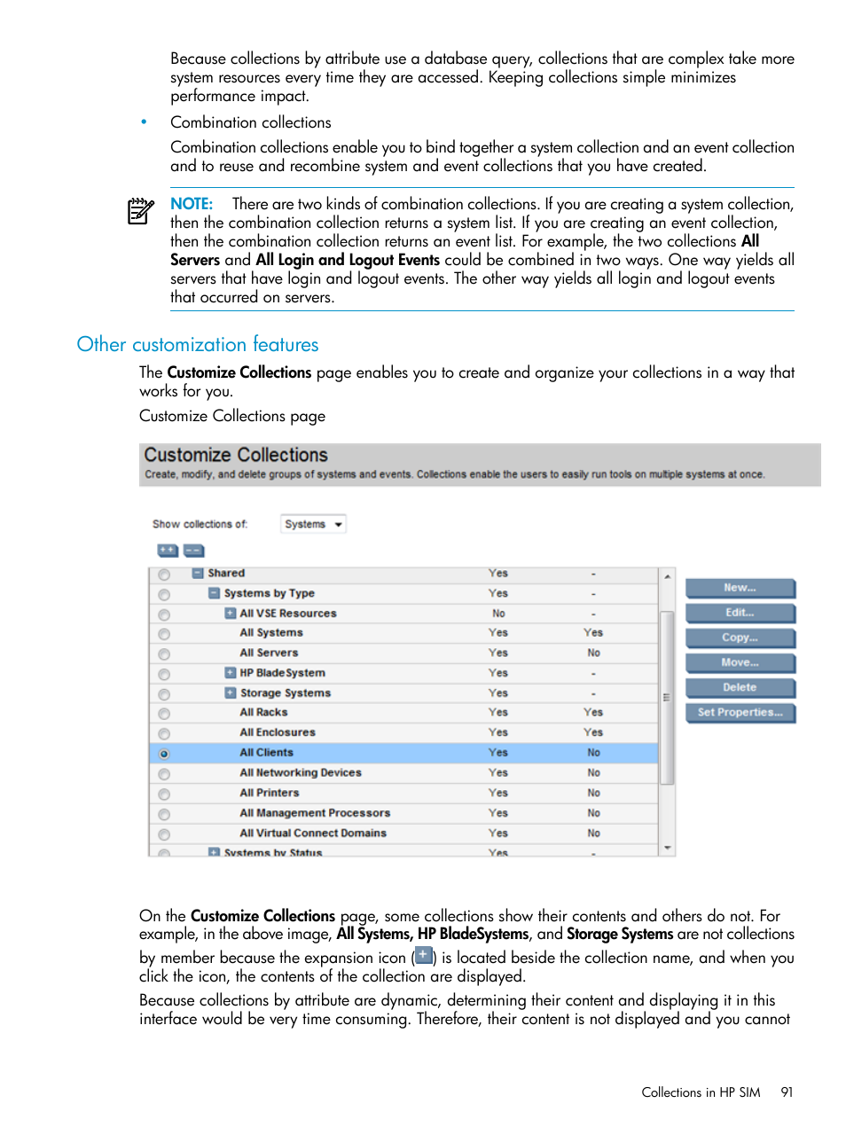 Other customization features | HP Systems Insight Manager User Manual | Page 91 / 253