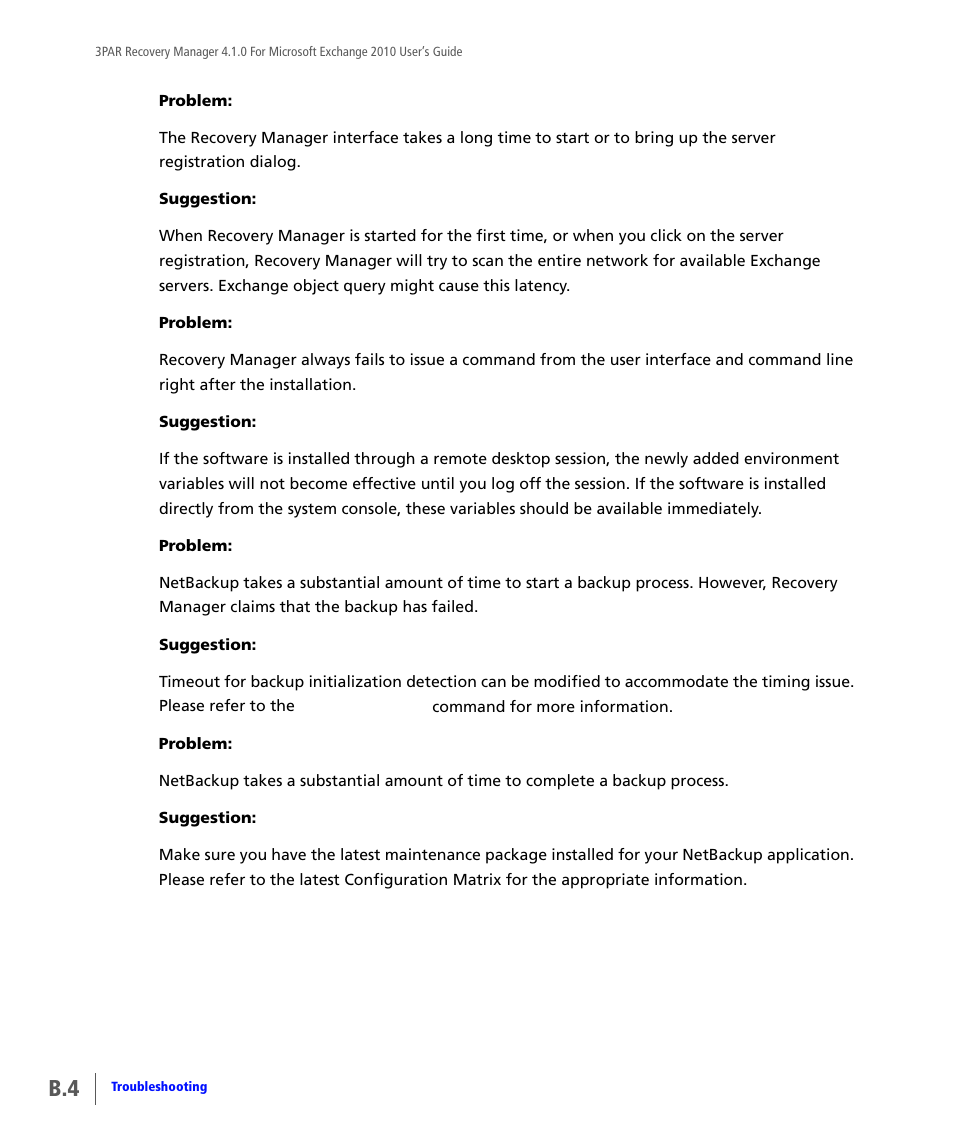 HP 3PAR Application Software Suite for Microsoft Exchange User Manual | Page 114 / 164