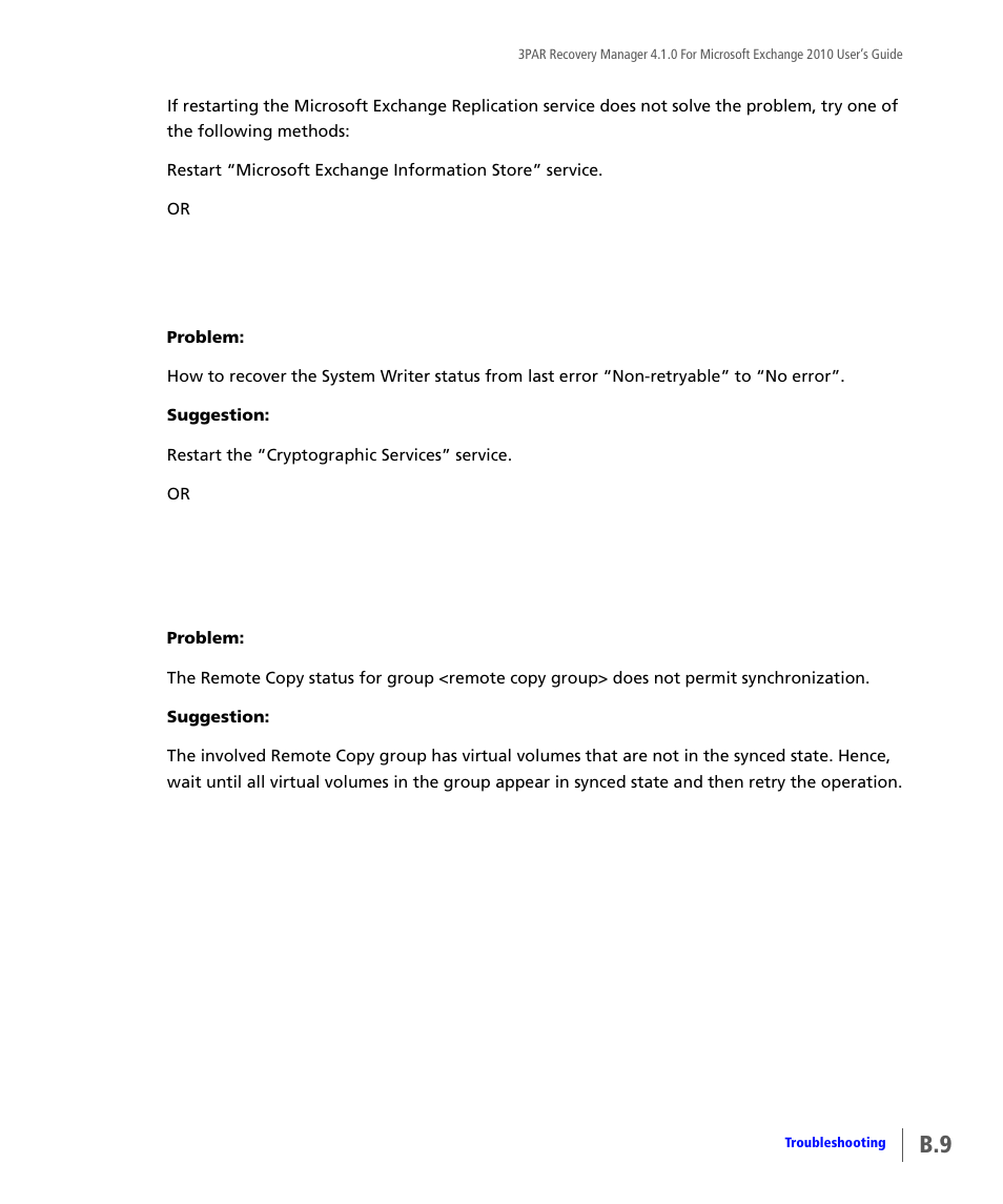 HP 3PAR Application Software Suite for Microsoft Exchange User Manual | Page 119 / 164