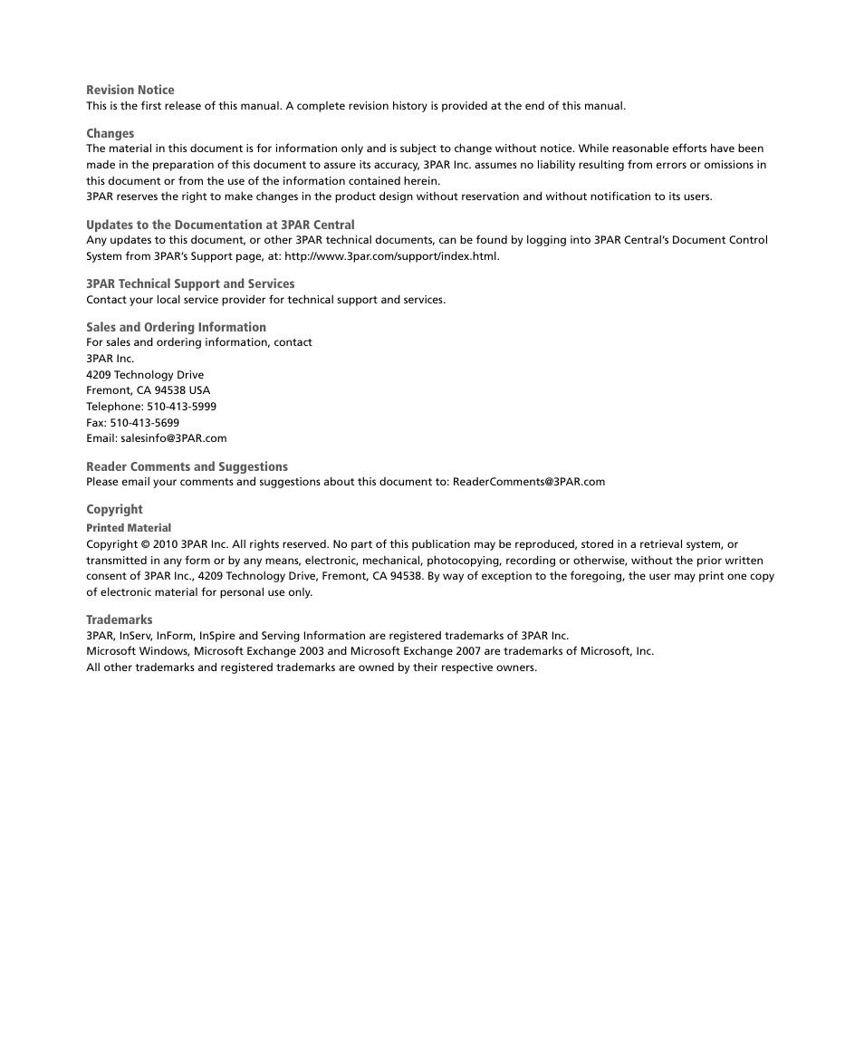 HP 3PAR Application Software Suite for Microsoft Exchange User Manual | Page 2 / 164