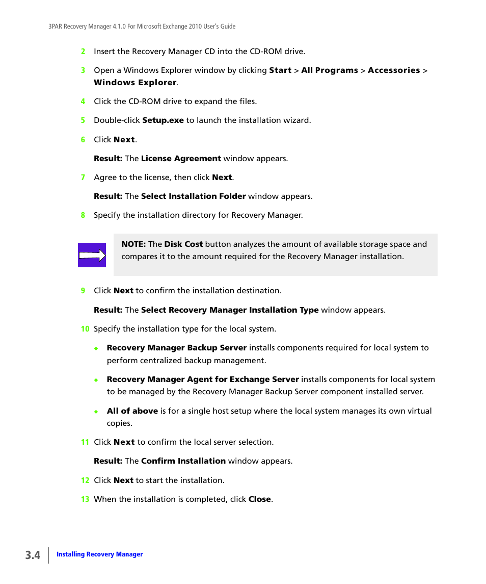 HP 3PAR Application Software Suite for Microsoft Exchange User Manual | Page 30 / 164