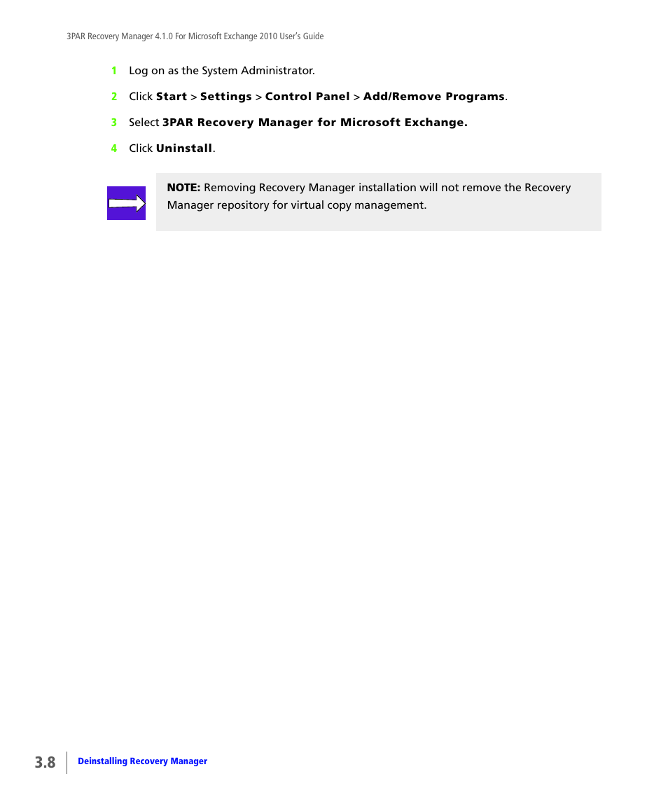 HP 3PAR Application Software Suite for Microsoft Exchange User Manual | Page 34 / 164