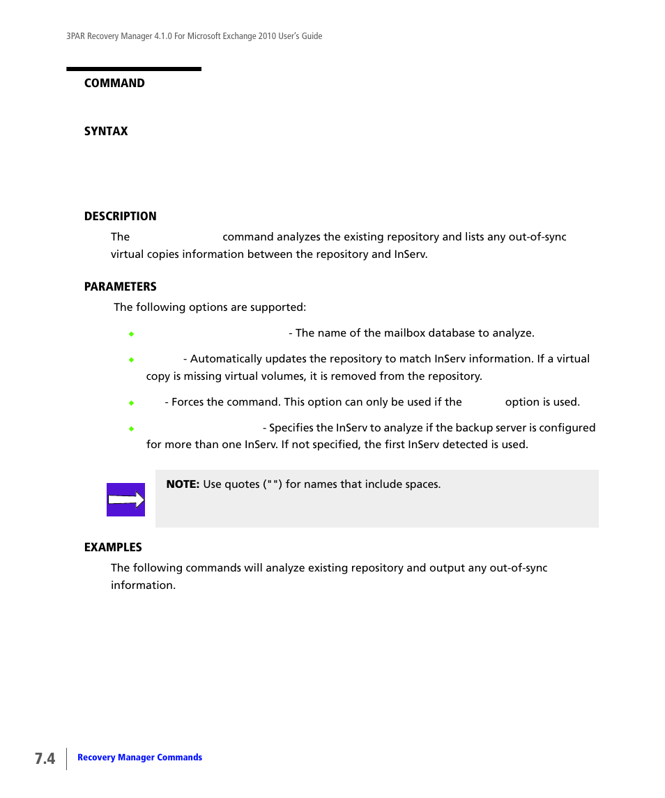 HP 3PAR Application Software Suite for Microsoft Exchange User Manual | Page 62 / 164
