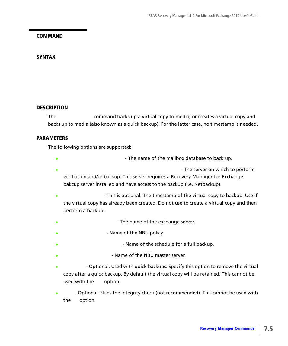 HP 3PAR Application Software Suite for Microsoft Exchange User Manual | Page 63 / 164