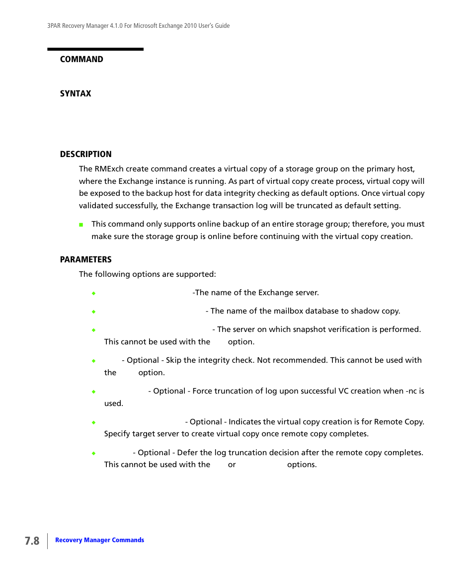 HP 3PAR Application Software Suite for Microsoft Exchange User Manual | Page 66 / 164