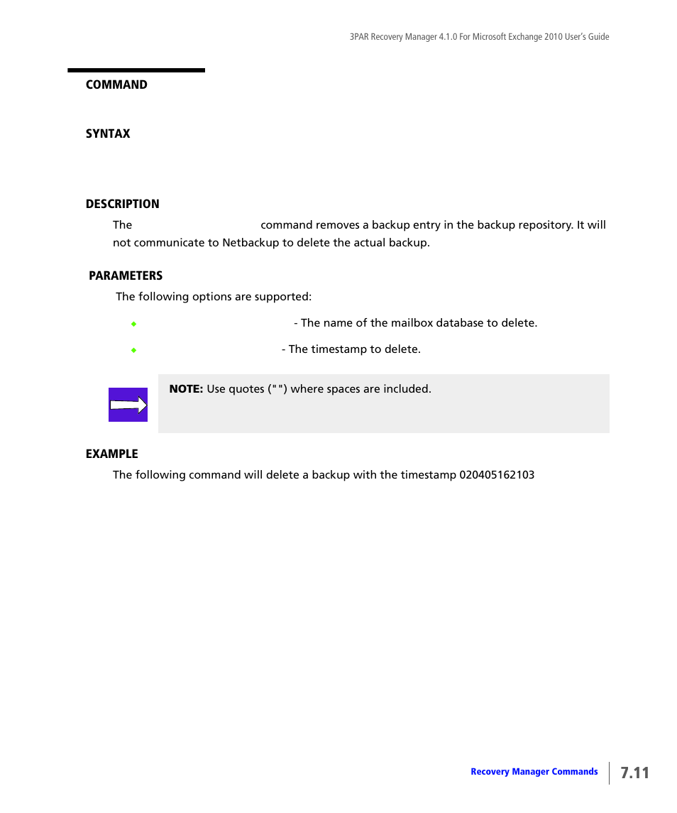 HP 3PAR Application Software Suite for Microsoft Exchange User Manual | Page 69 / 164