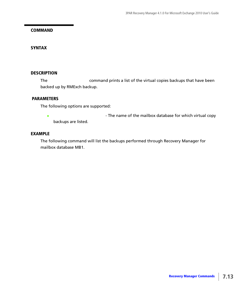 HP 3PAR Application Software Suite for Microsoft Exchange User Manual | Page 71 / 164
