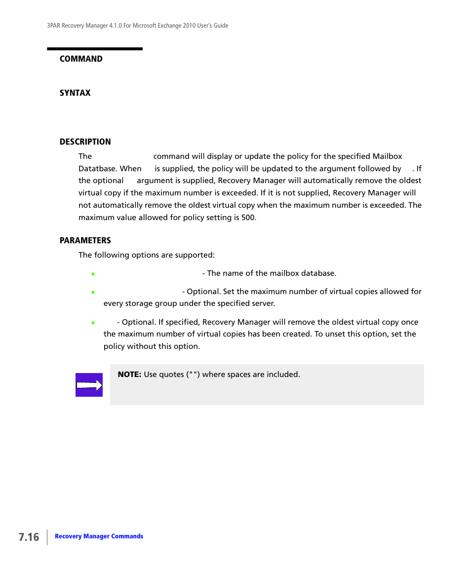HP 3PAR Application Software Suite for Microsoft Exchange User Manual | Page 74 / 164