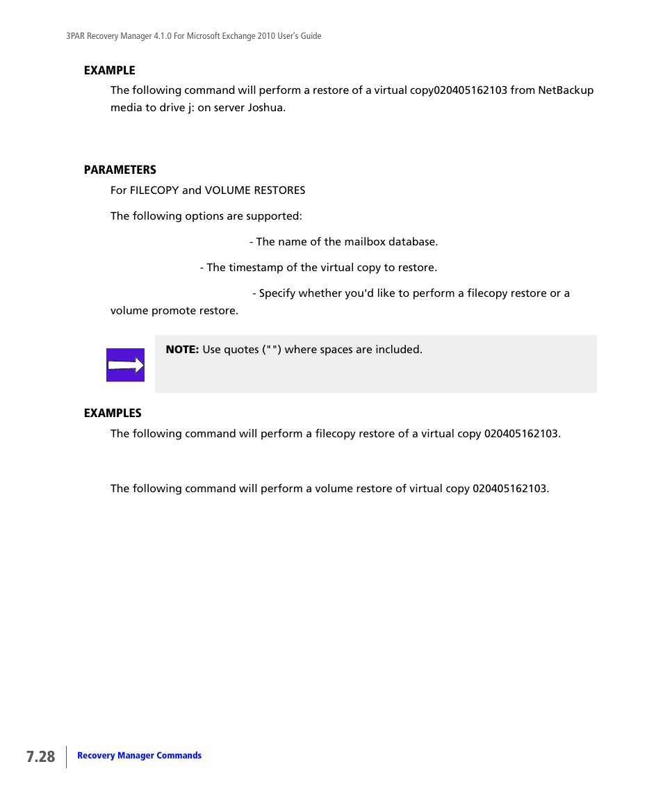 HP 3PAR Application Software Suite for Microsoft Exchange User Manual | Page 86 / 164