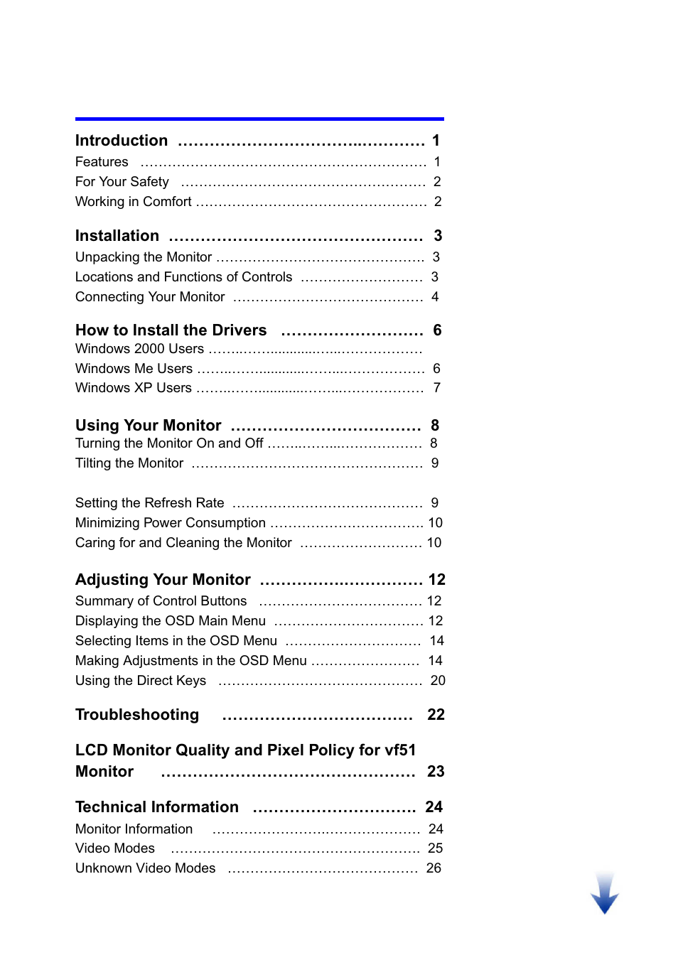 HP Pavilion vf51 15 inch Flat Panel Monitor User Manual | Page 3 / 35