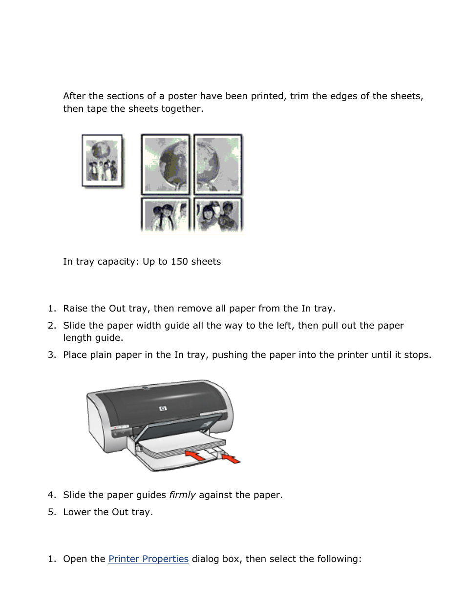Posters, Print posters, Or rotate | Guidelines, Preparing to print, Printing | HP Deskjet 5850 Color Inkjet Printer User Manual | Page 136 / 217