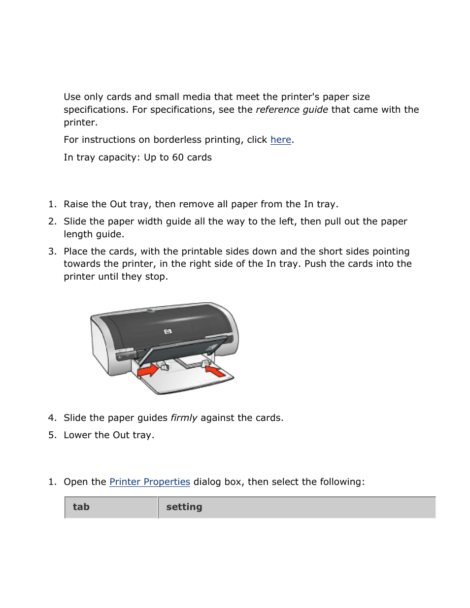 Hagaki, Hagaki cards, Guidelines | Preparing to print, Printing | HP Deskjet 5850 Color Inkjet Printer User Manual | Page 165 / 217