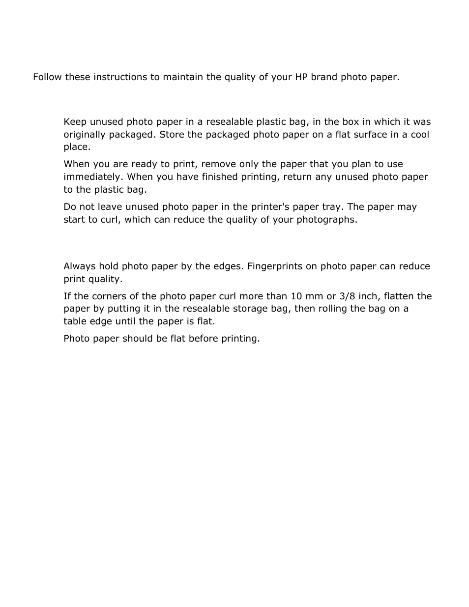 Storing and handling photo paper, Here, Storage | Handling | HP Deskjet 5850 Color Inkjet Printer User Manual | Page 169 / 217