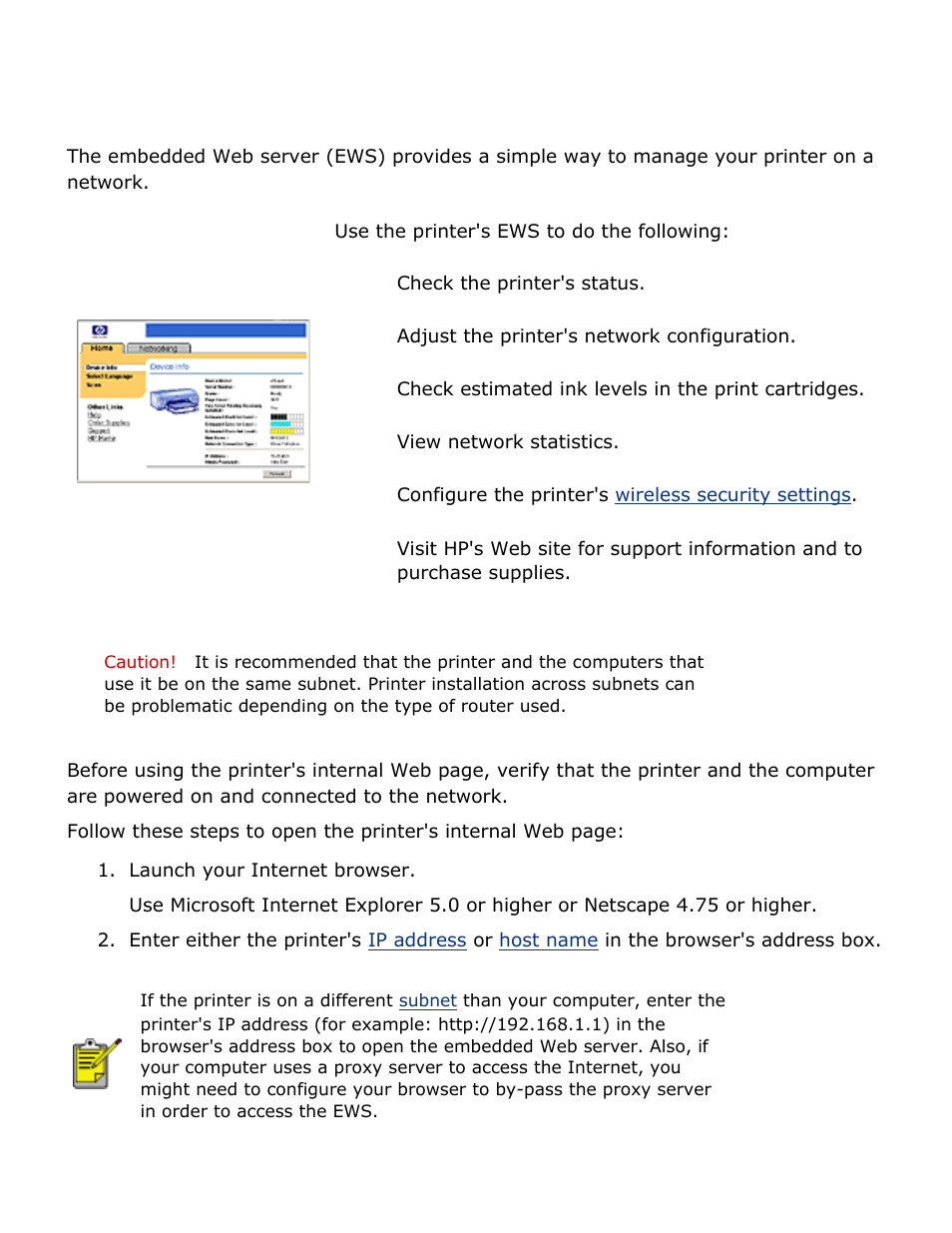 Embedded web server (ews) | HP Deskjet 5850 Color Inkjet Printer User Manual | Page 18 / 217