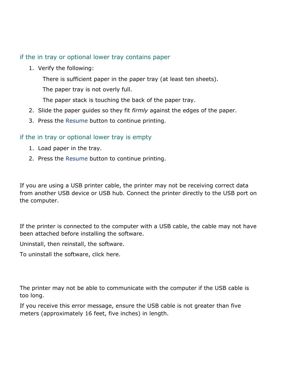 Error messages, Out of paper message | HP Deskjet 5850 Color Inkjet Printer User Manual | Page 182 / 217