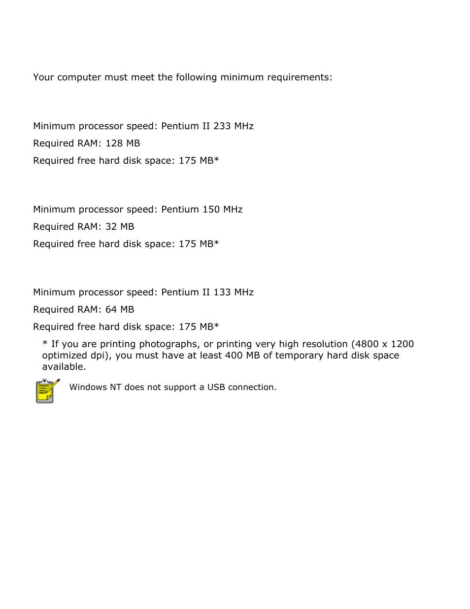 Minimum system requirements, System requirements | HP Deskjet 5850 Color Inkjet Printer User Manual | Page 209 / 217