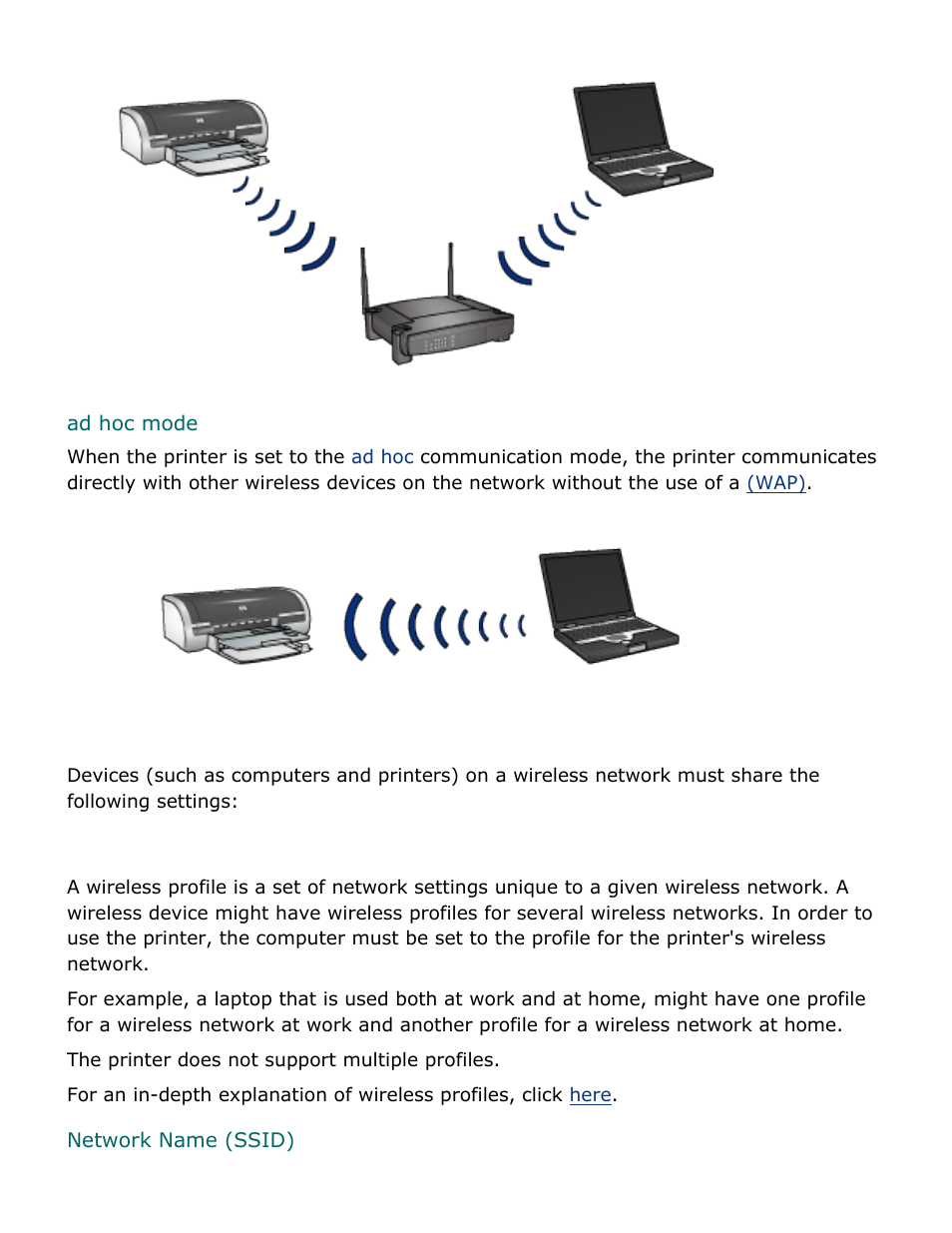 Ad hoc mode | HP Deskjet 5850 Color Inkjet Printer User Manual | Page 63 / 217