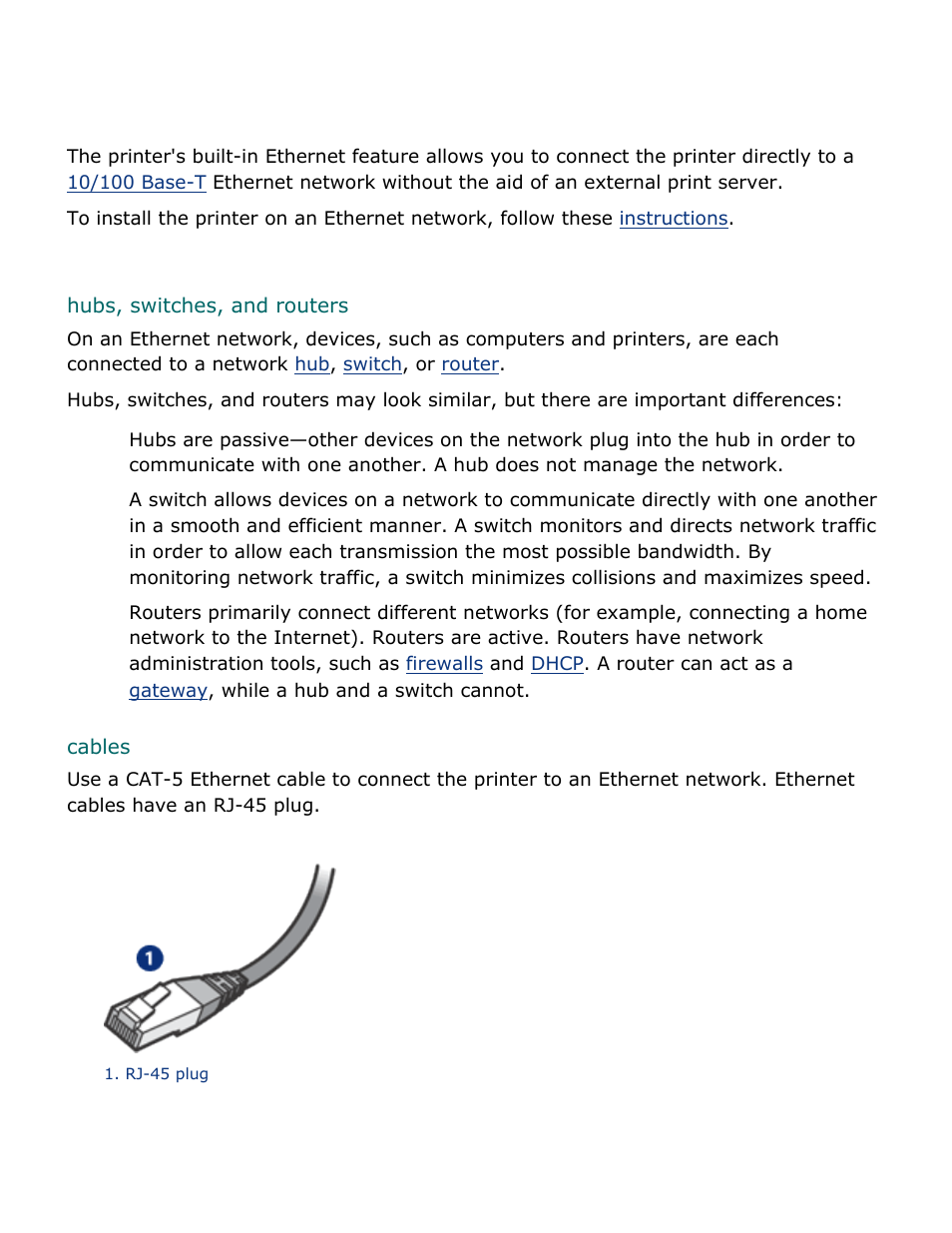 Ethernet basics, Hardware, Network communication | HP Deskjet 5850 Color Inkjet Printer User Manual | Page 9 / 217