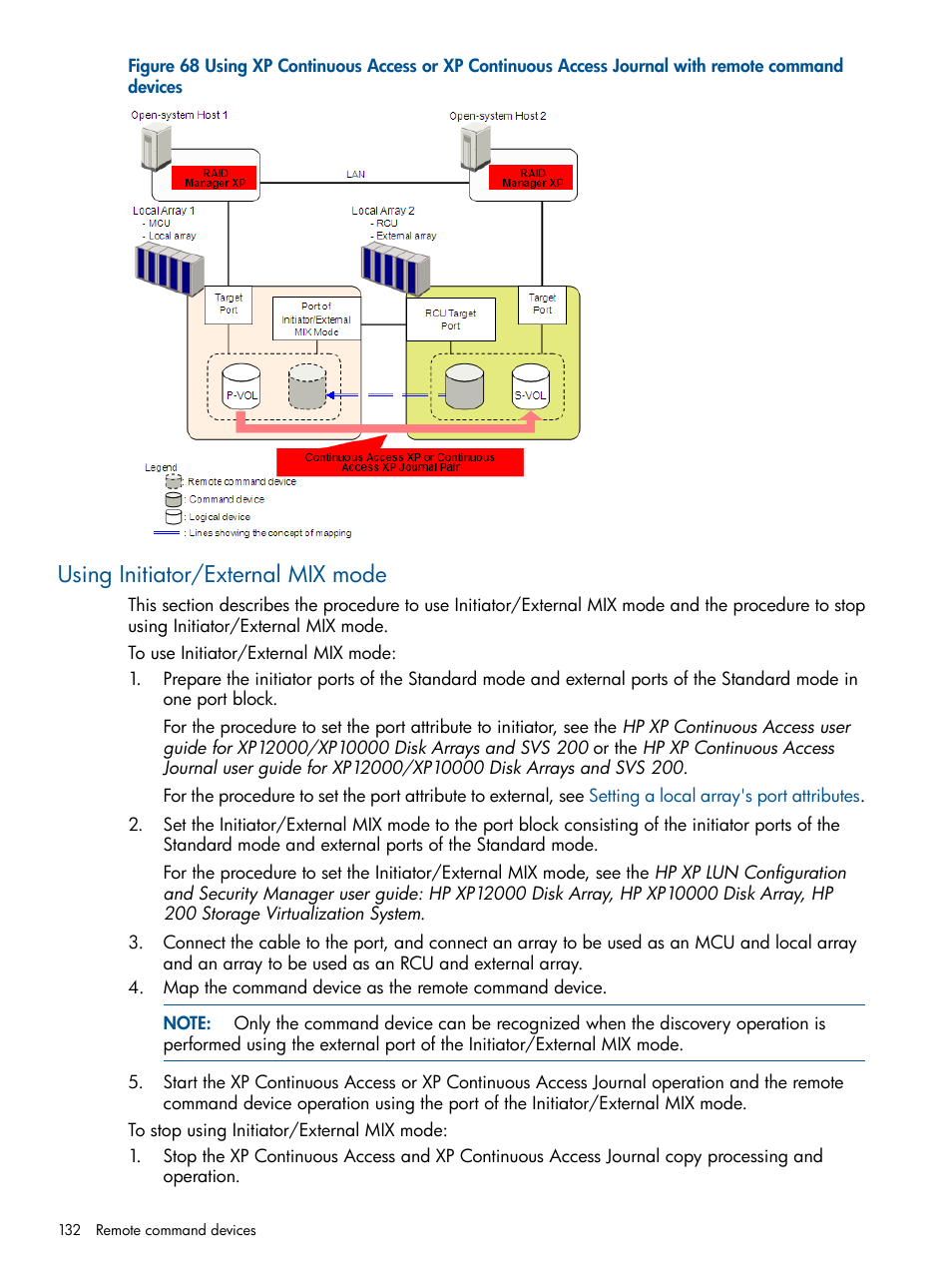 Using initiator/external mix mode | HP StorageWorks XP Remote Web Console Software User Manual | Page 132 / 169