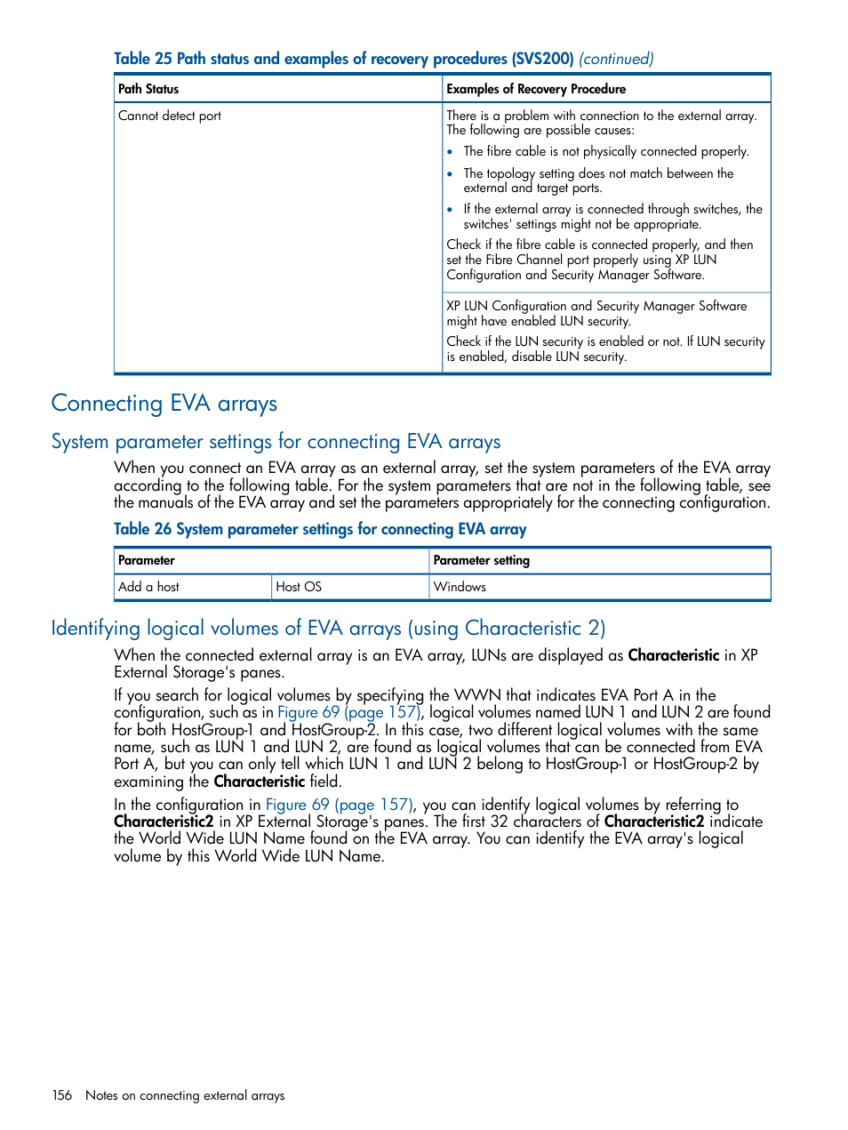 Connecting eva arrays, Identifying | HP StorageWorks XP Remote Web Console Software User Manual | Page 156 / 169