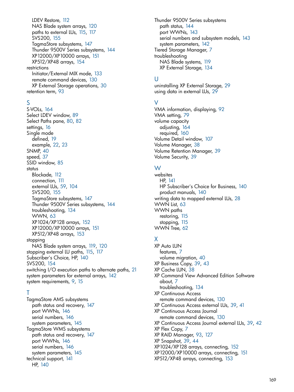 HP StorageWorks XP Remote Web Console Software User Manual | Page 169 / 169