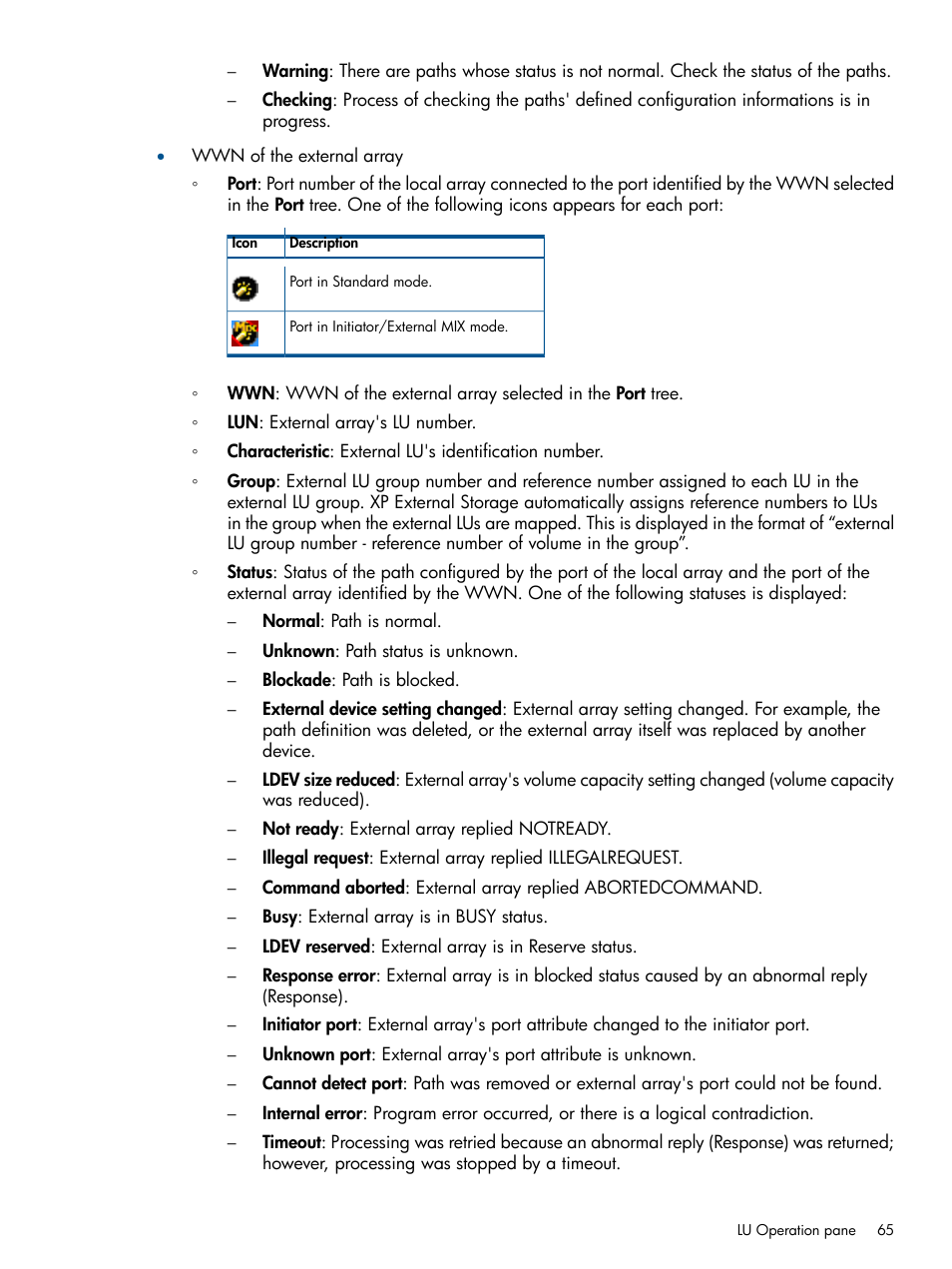 HP StorageWorks XP Remote Web Console Software User Manual | Page 65 / 169