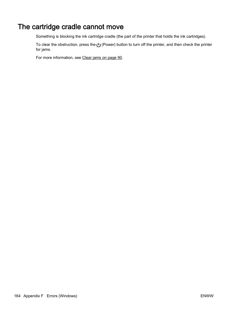 The cartridge cradle cannot move | HP Officejet 7110 Wide Format ePrinter - H812a User Manual | Page 177 / 213
