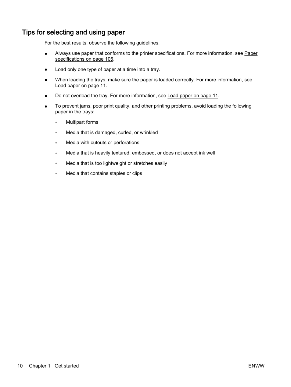 Tips for selecting and using paper | HP Officejet 7110 Wide Format ePrinter - H812a User Manual | Page 23 / 213