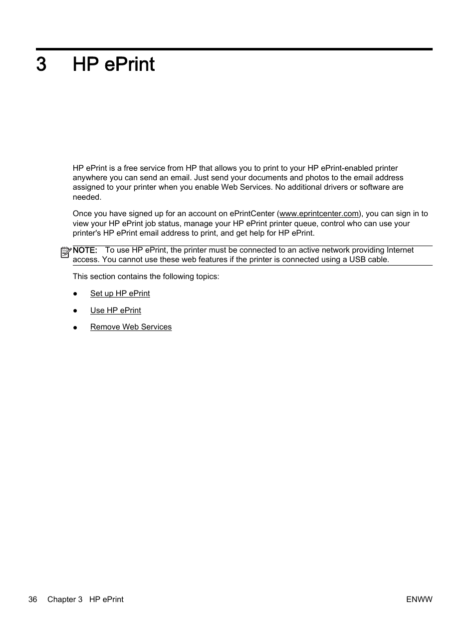 Hp eprint, 3 hp eprint, 3hp eprint | HP Officejet 7110 Wide Format ePrinter - H812a User Manual | Page 49 / 213