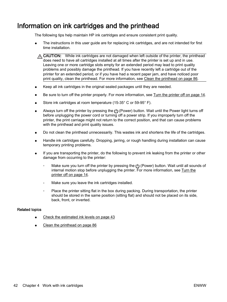 Information on ink cartridges and the printhead | HP Officejet 7110 Wide Format ePrinter - H812a User Manual | Page 55 / 213