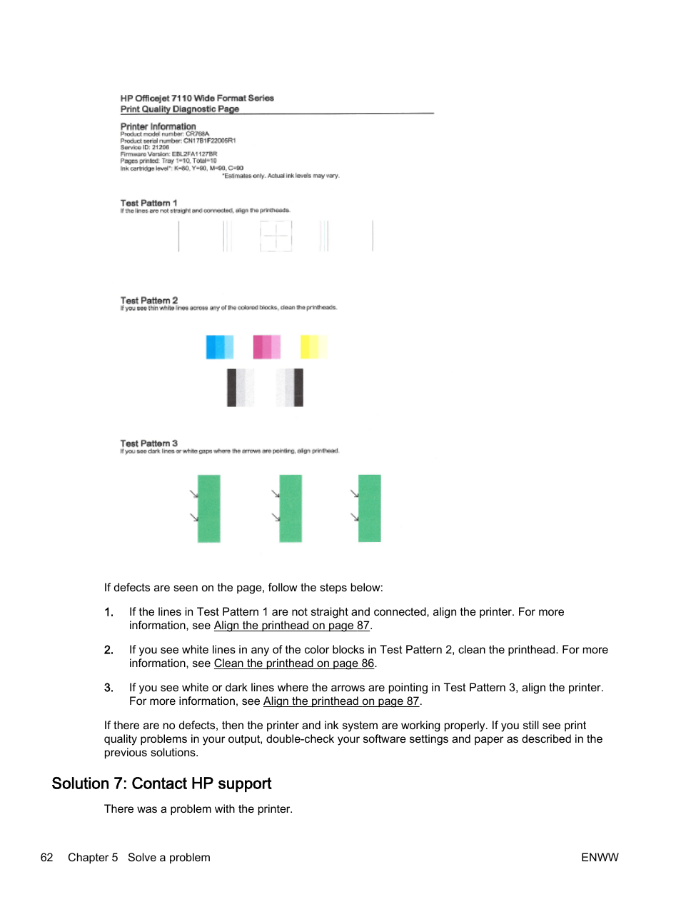 Solution 7: contact hp support | HP Officejet 7110 Wide Format ePrinter - H812a User Manual | Page 75 / 213