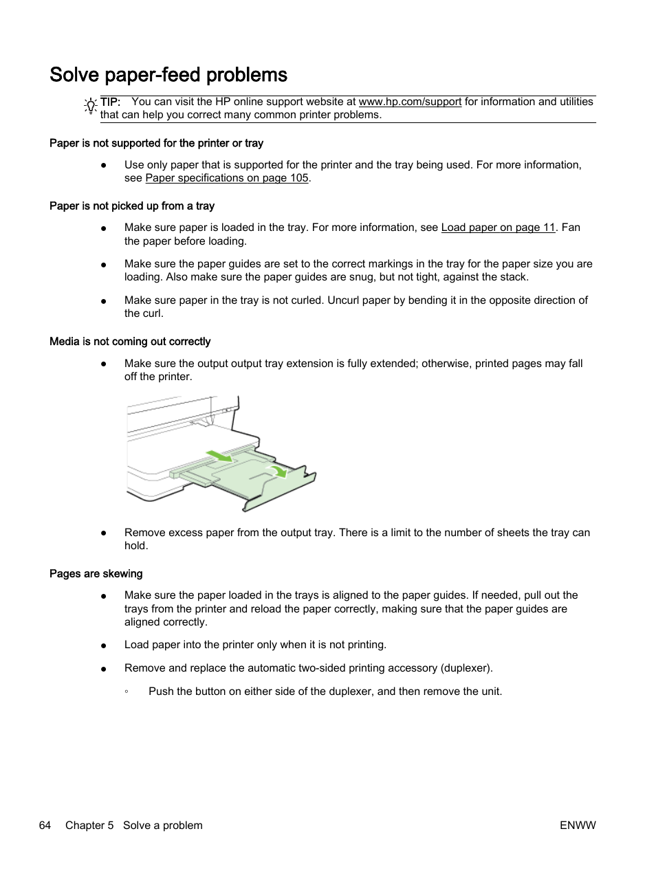 Solve paper-feed problems, Solve paper-feed | HP Officejet 7110 Wide Format ePrinter - H812a User Manual | Page 77 / 213