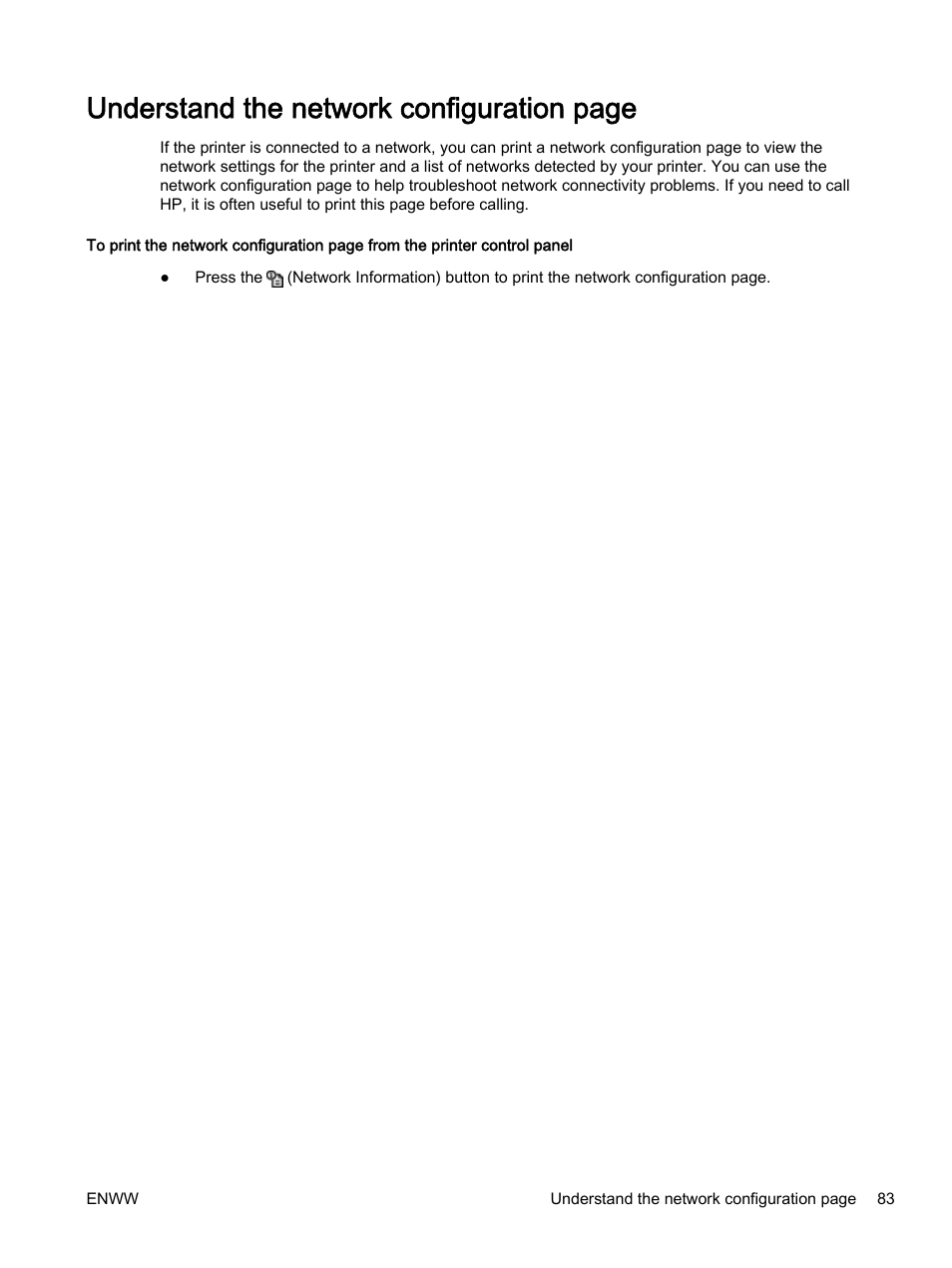 Understand, Understand the network configuration page | HP Officejet 7110 Wide Format ePrinter - H812a User Manual | Page 96 / 213