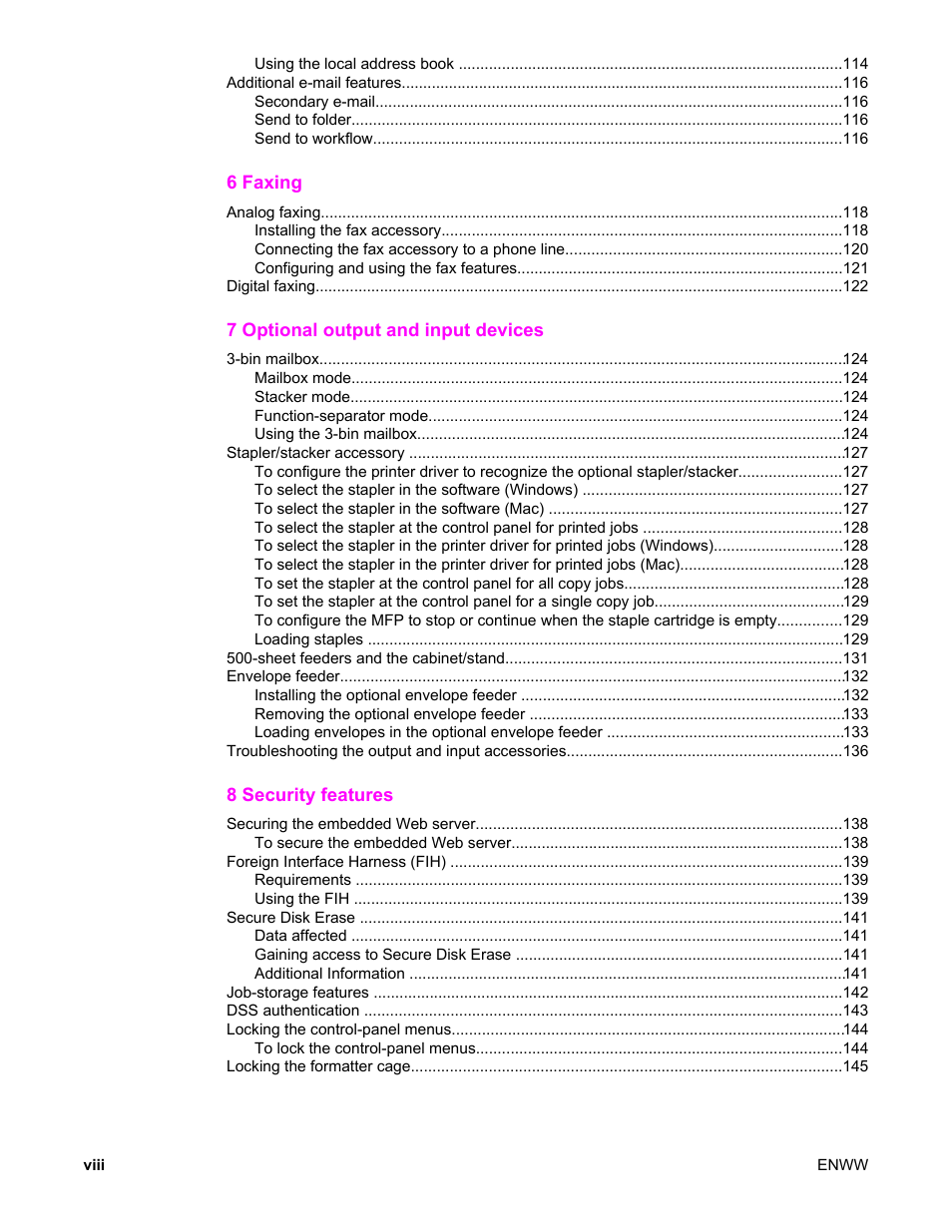 HP LaserJet 4345 Multifunction Printer series User Manual | Page 10 / 324