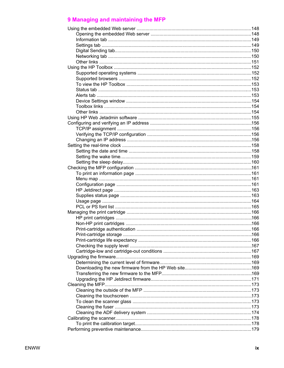 HP LaserJet 4345 Multifunction Printer series User Manual | Page 11 / 324