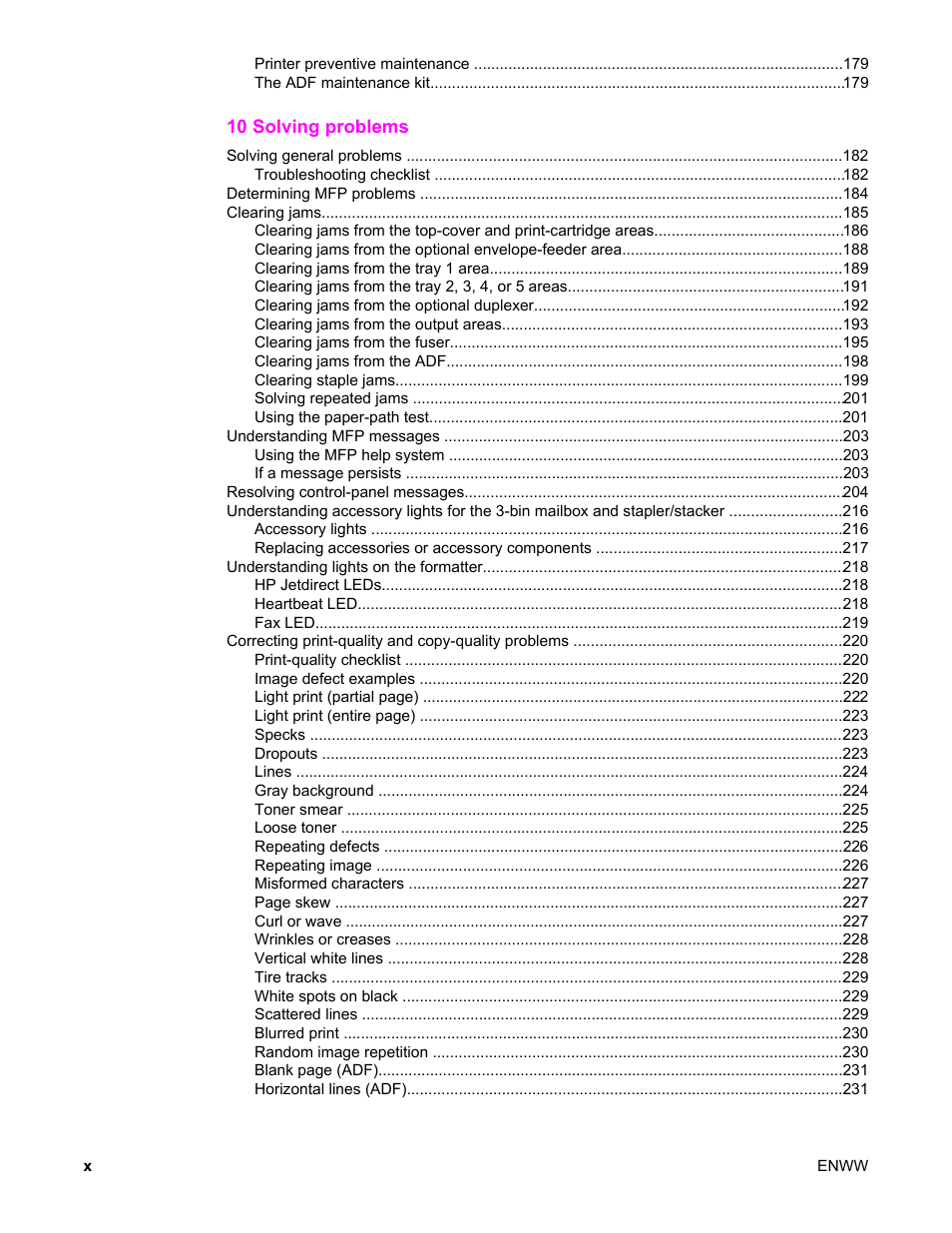 HP LaserJet 4345 Multifunction Printer series User Manual | Page 12 / 324