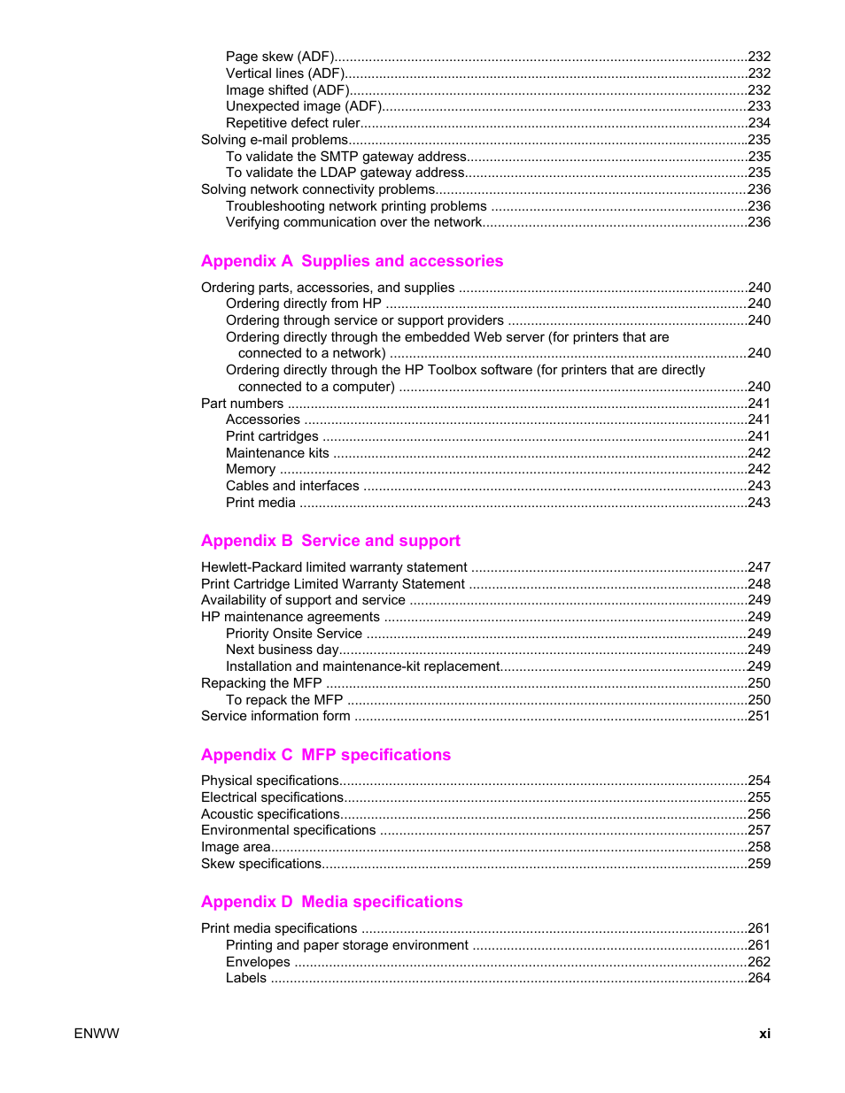 HP LaserJet 4345 Multifunction Printer series User Manual | Page 13 / 324