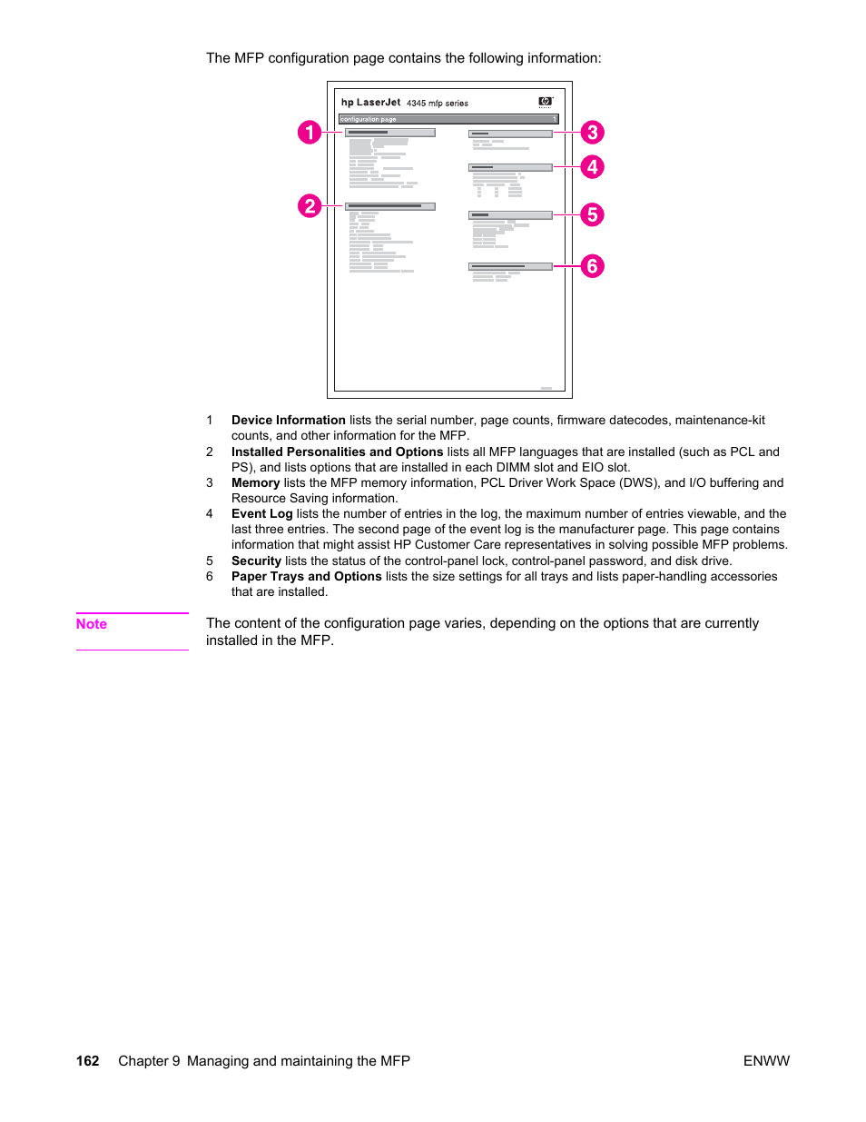 HP LaserJet 4345 Multifunction Printer series User Manual | Page 176 / 324