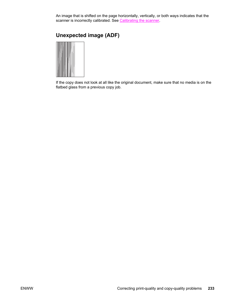 Unexpected image (adf) | HP LaserJet 4345 Multifunction Printer series User Manual | Page 247 / 324