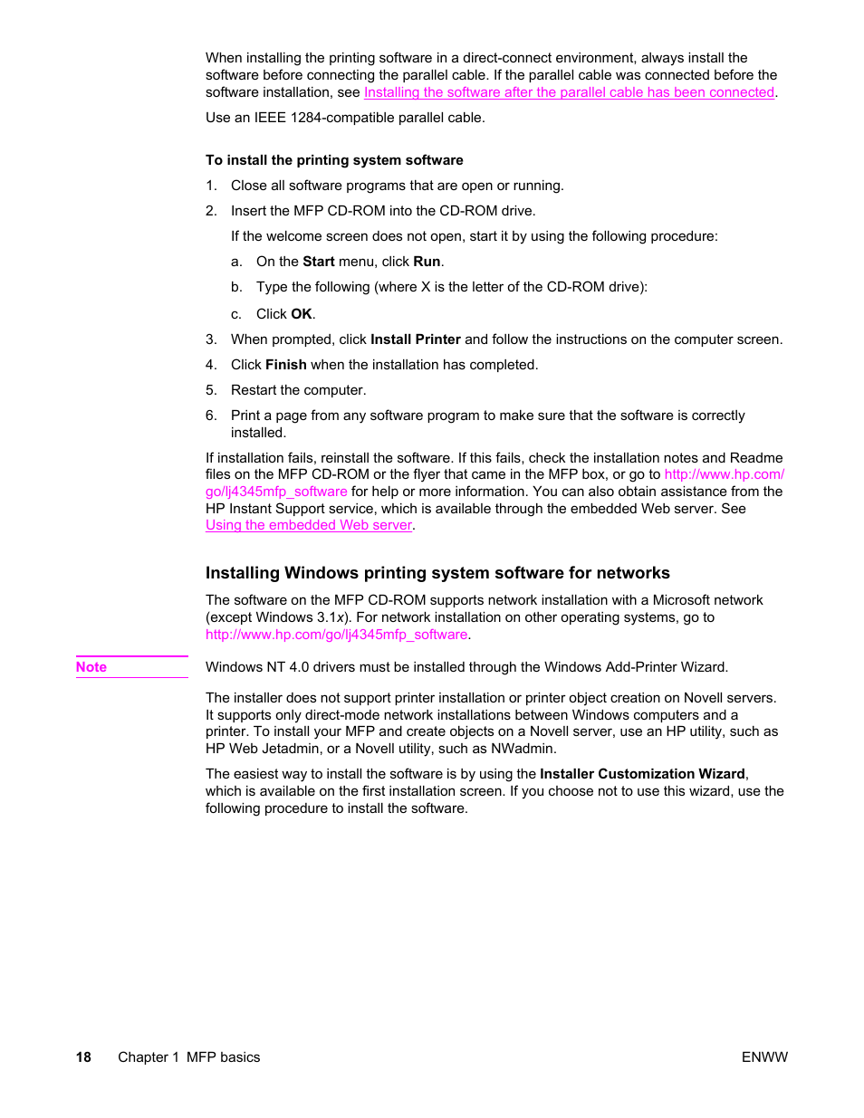 HP LaserJet 4345 Multifunction Printer series User Manual | Page 32 / 324