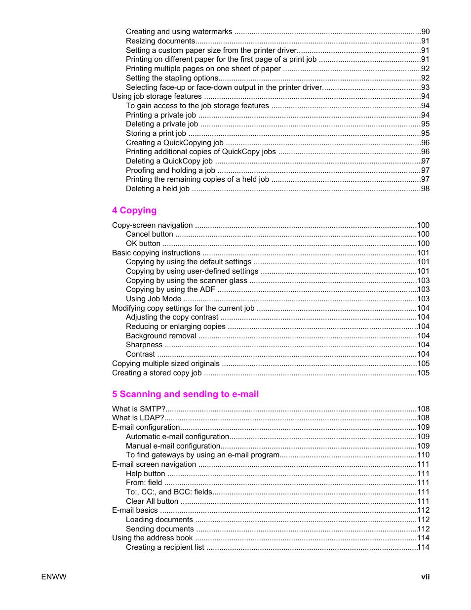 HP LaserJet 4345 Multifunction Printer series User Manual | Page 9 / 324