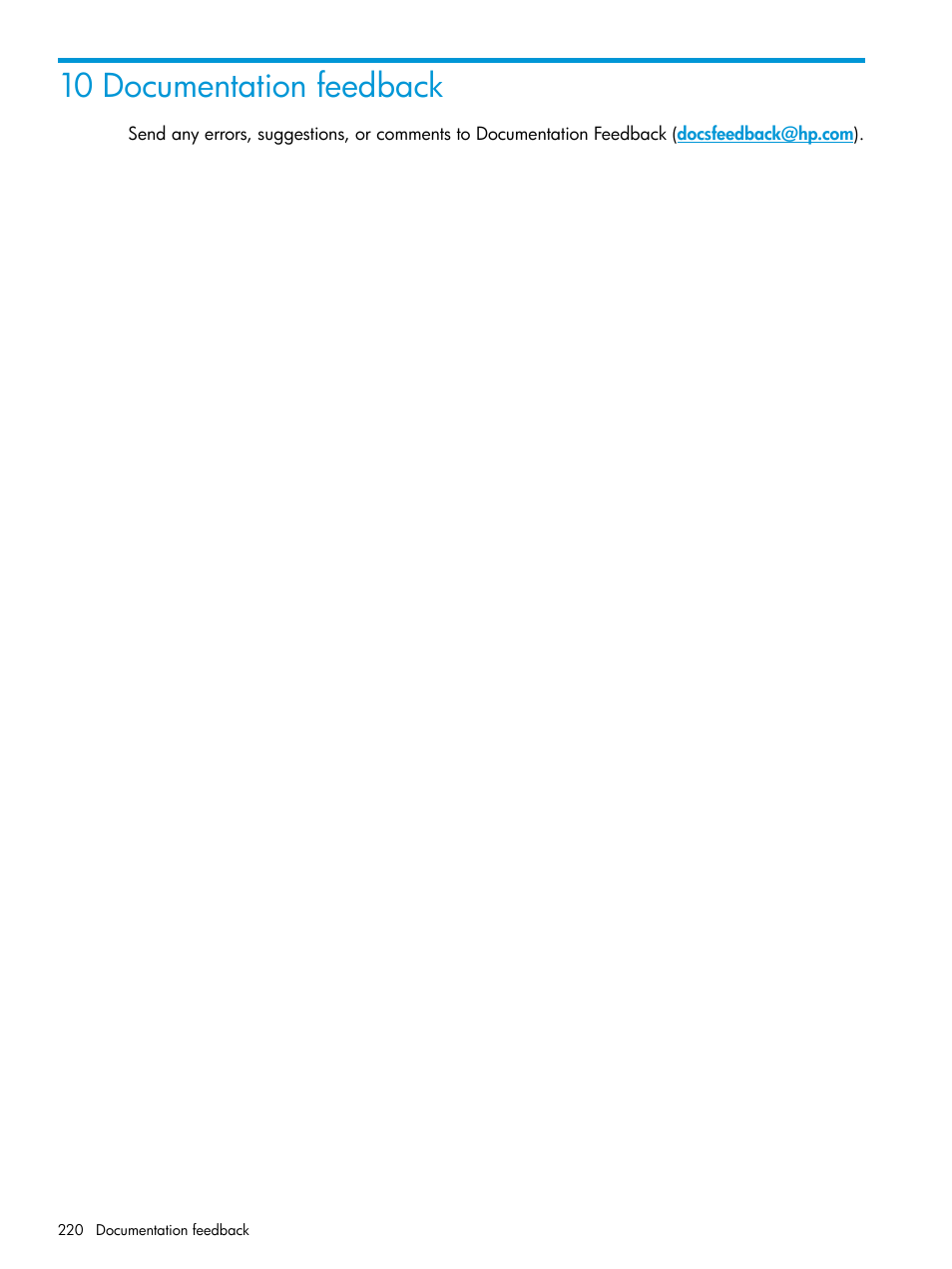 10 documentation feedback | HP StoreEver ESL G3 Tape Libraries User Manual | Page 220 / 267