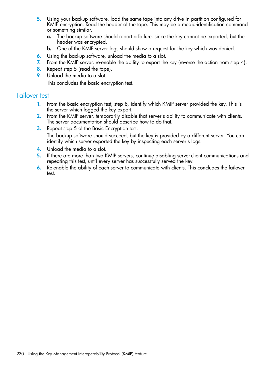 Failover test | HP StoreEver ESL G3 Tape Libraries User Manual | Page 230 / 267