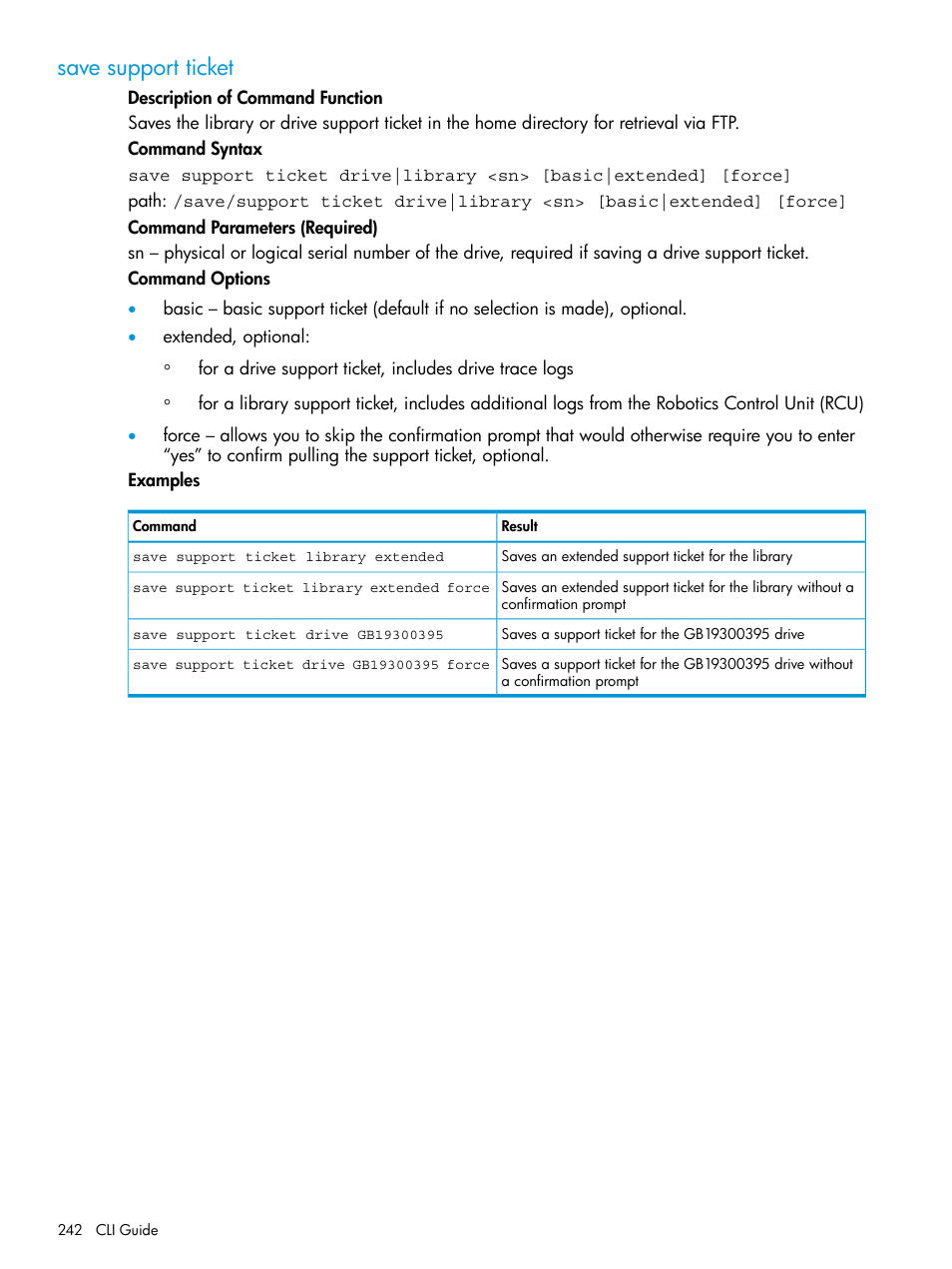 Save support ticket | HP StoreEver ESL G3 Tape Libraries User Manual | Page 242 / 267