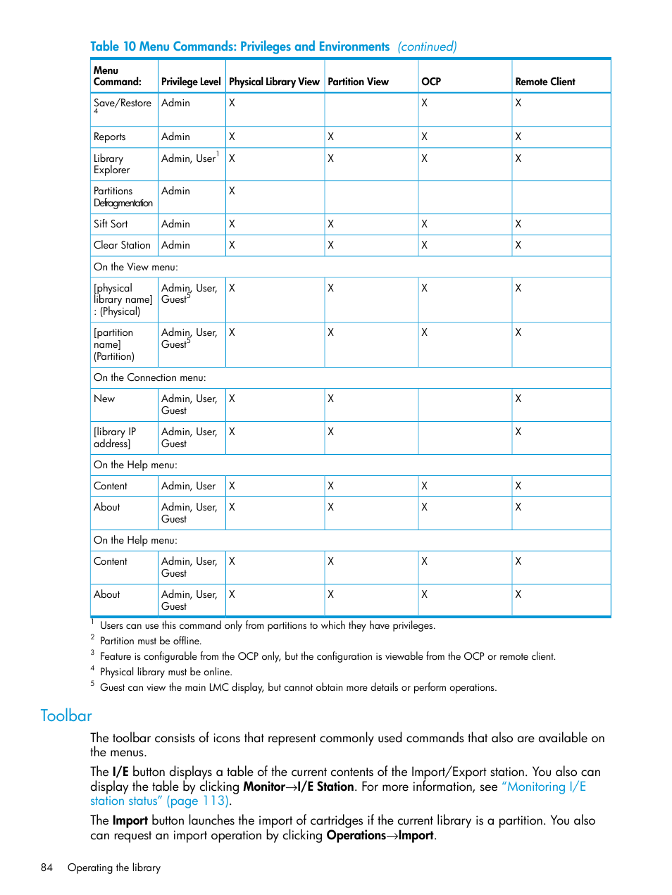 Toolbar | HP StoreEver ESL G3 Tape Libraries User Manual | Page 84 / 267