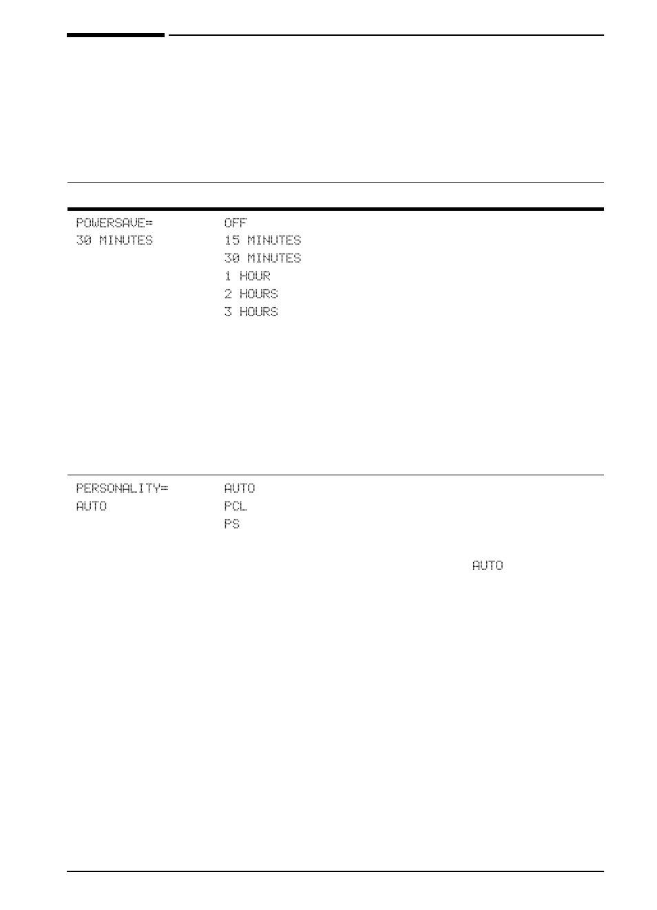 Configuration menu | HP LaserJet 4000 Printer series User Manual | Page 146 / 194