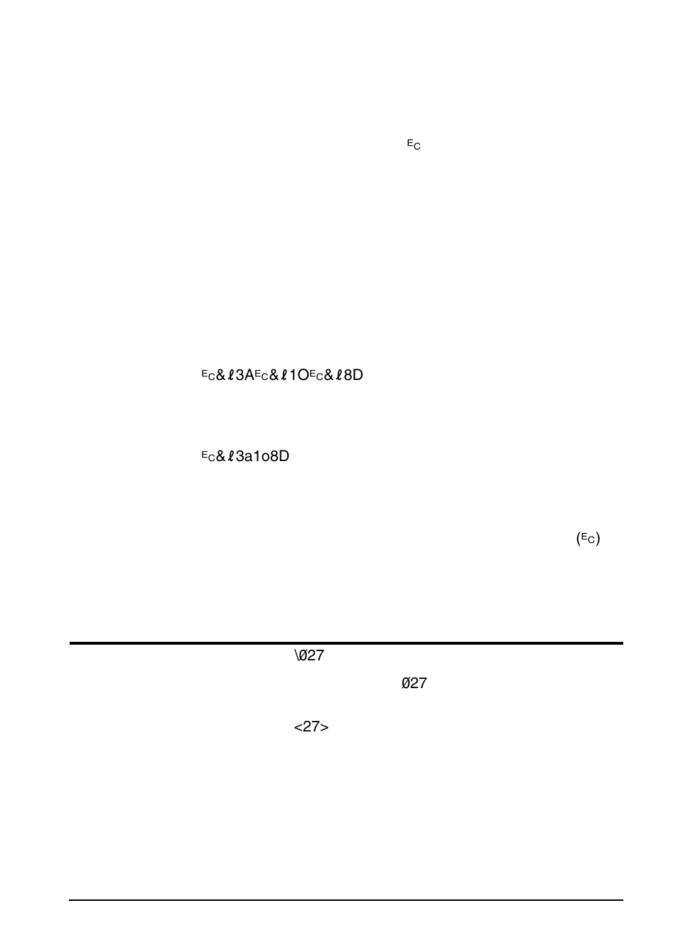 Combining escape sequences, Entering escape characters | HP LaserJet 4000 Printer series User Manual | Page 168 / 194