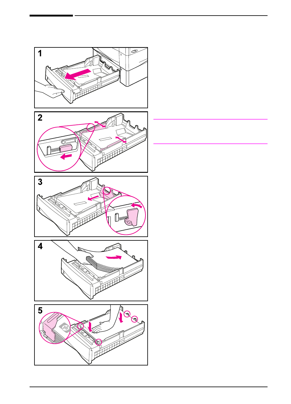 Loading the optional 500-sheet tray | HP LaserJet 4000 Printer series User Manual | Page 40 / 194