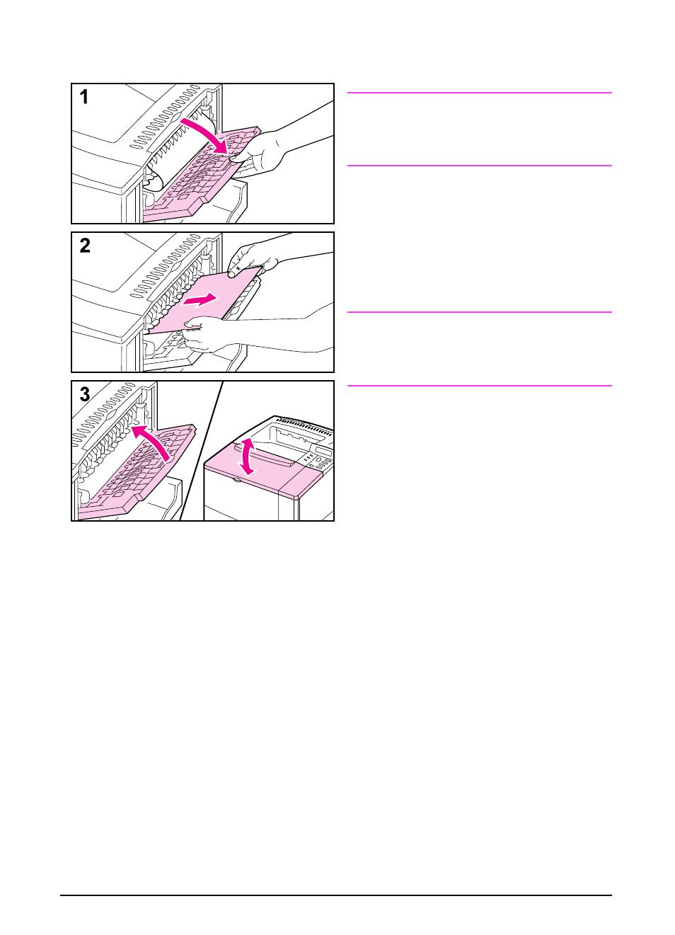 Clearing jams from the output areas | HP LaserJet 4000 Printer series User Manual | Page 79 / 194