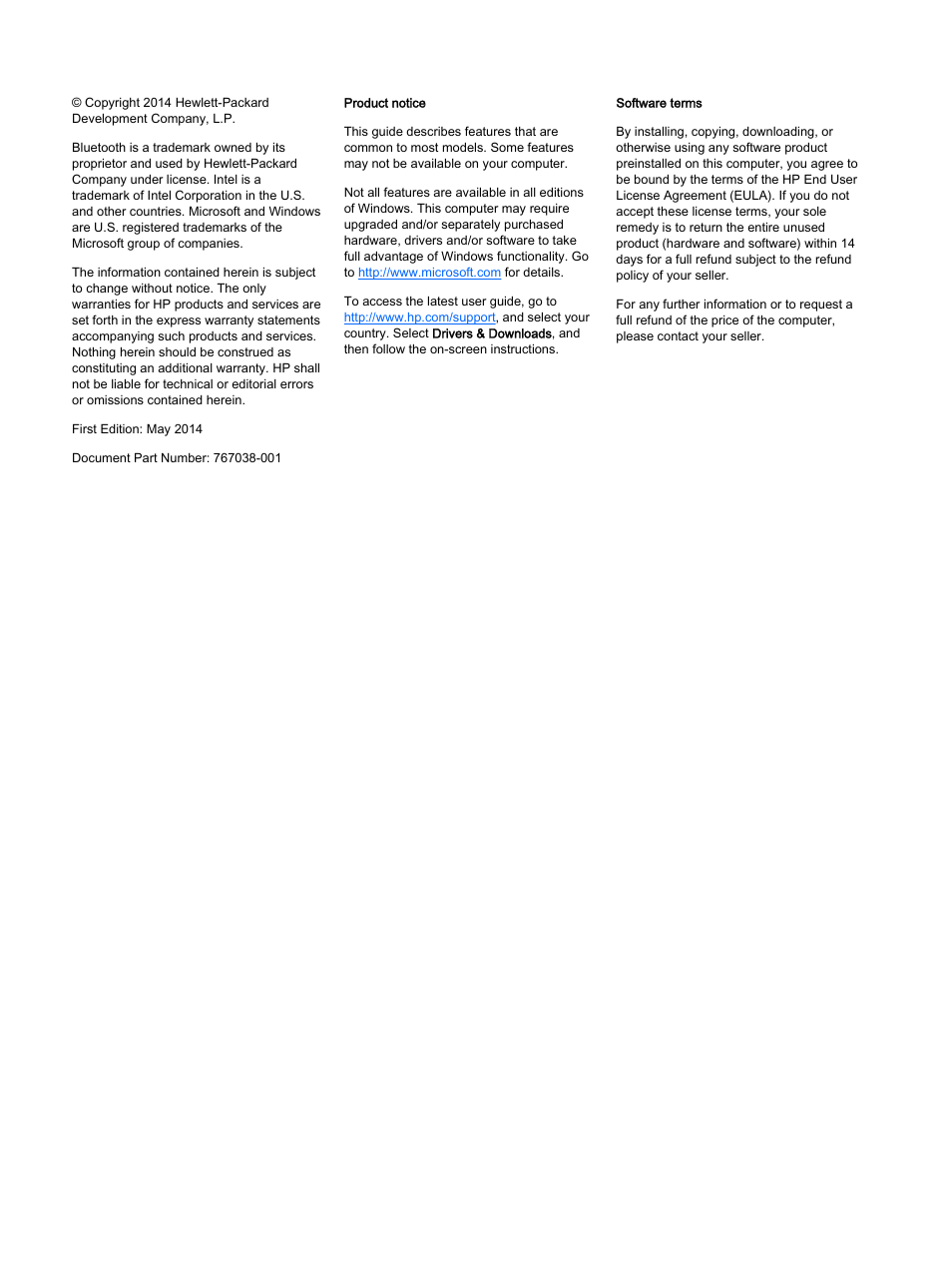 HP x360 350 G1 Convertible PC User Manual | Page 2 / 80